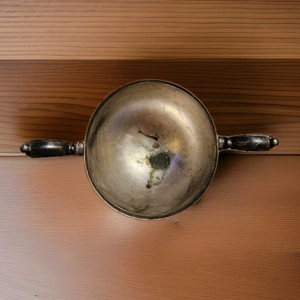 Antique Unmarked Silver Footed Sugar Bowl With Lid
