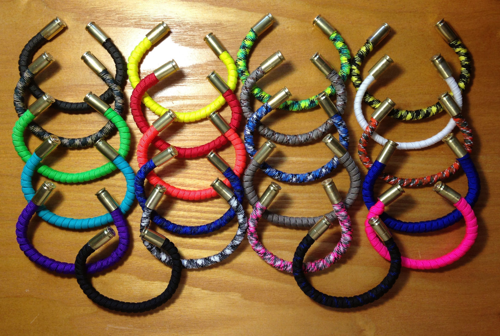 Paracord - Copper - Brass, 9mm Spent Casing Cuff Bracelet ~ Veteran Made ~