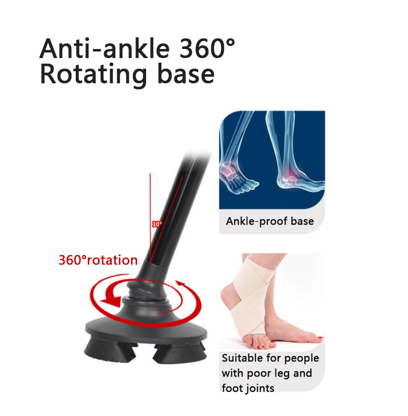 Height-Adjustable LED Walking Cane with Security Alarm & Collapsible Design