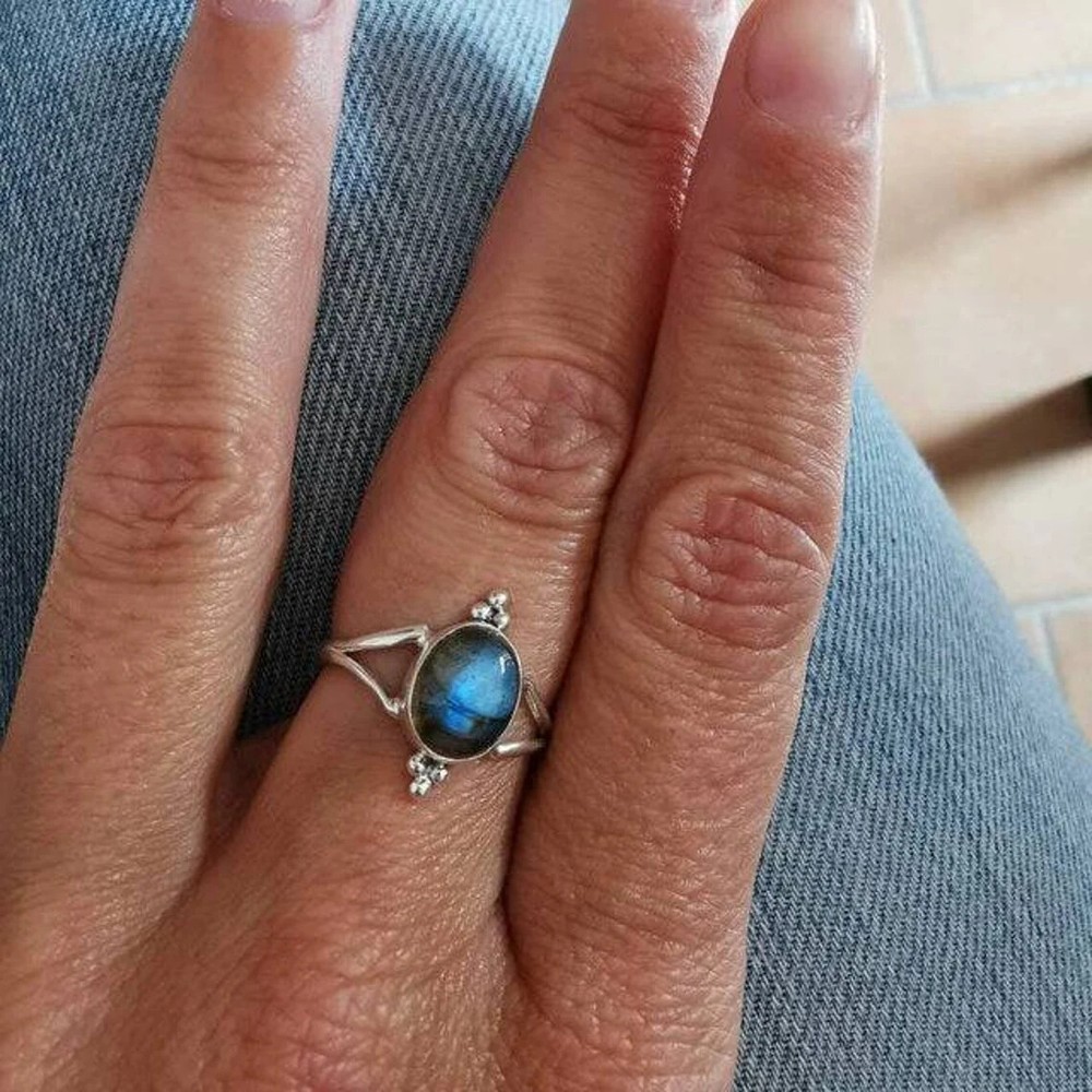 Awesome Labradorite Gemstone 925 Sterling Silver Handmade Ring All Size