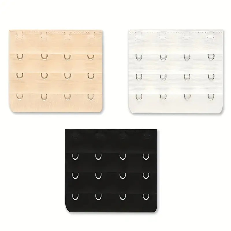3pcs Stretchy Bra Strap Extension Buckles - New - 3 Rows 4 Hooks