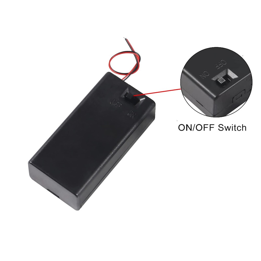 DIANN 4pcs 9V Battery Holder with ON/Off Switch Case Wire
