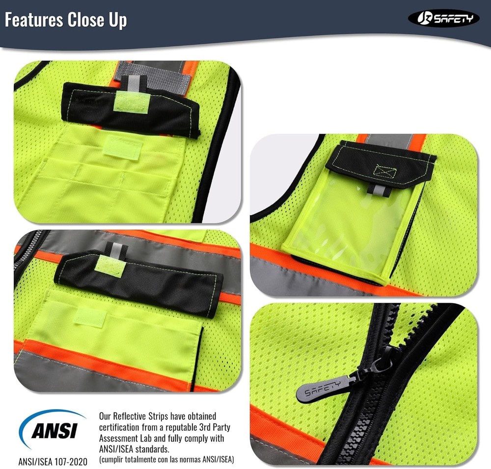 High Visibility Reflective Vest Mesh Workwear