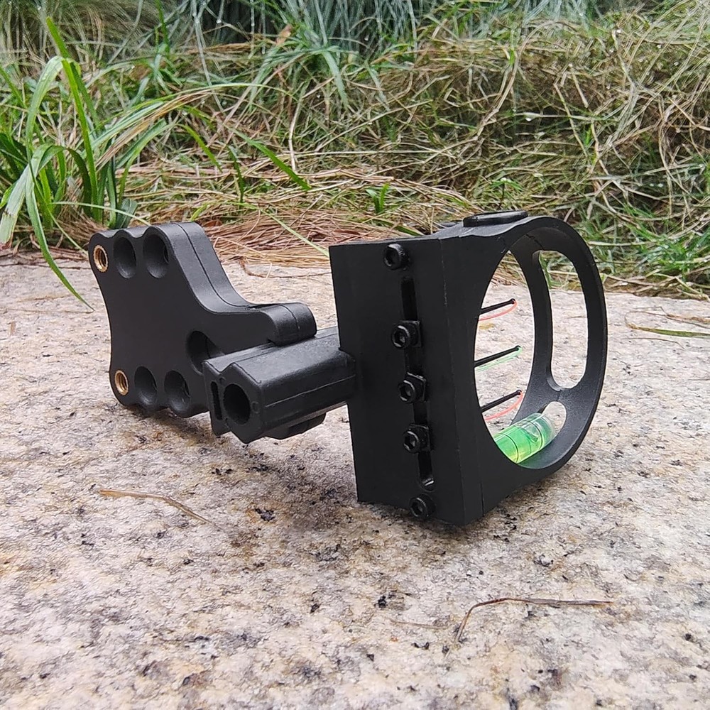 3 Pin Adjustable Archery Bow Sight with Level Bubble for Compound Recurve Bow