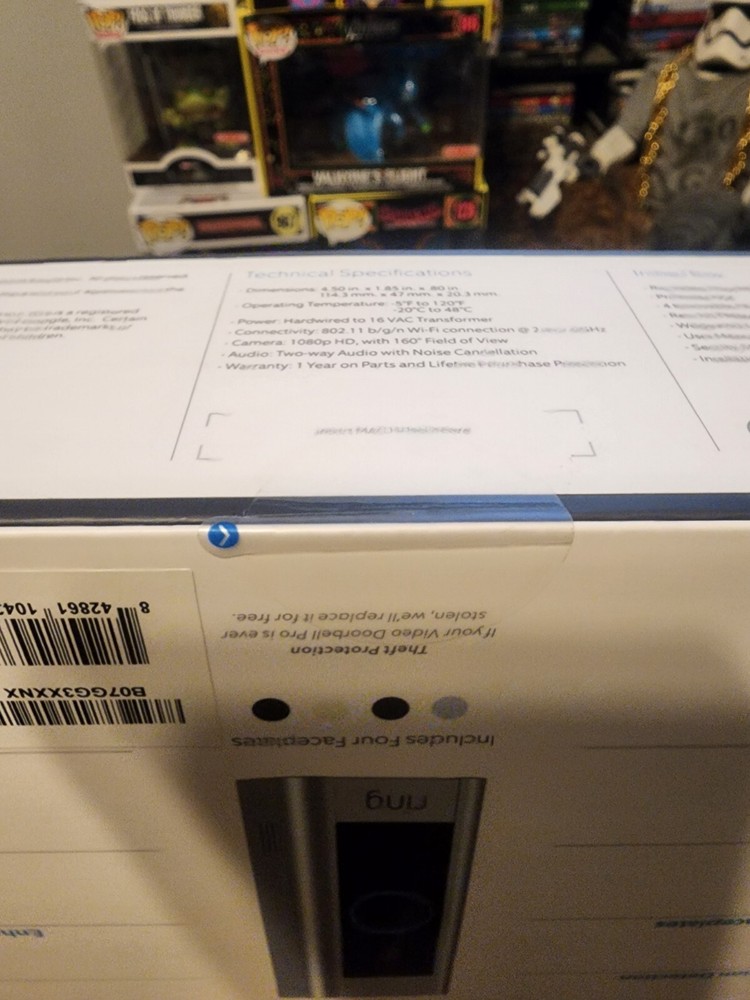 Ring Hardwired Video Doorbell Pro w/ Ring Wired Plug-In Adapter