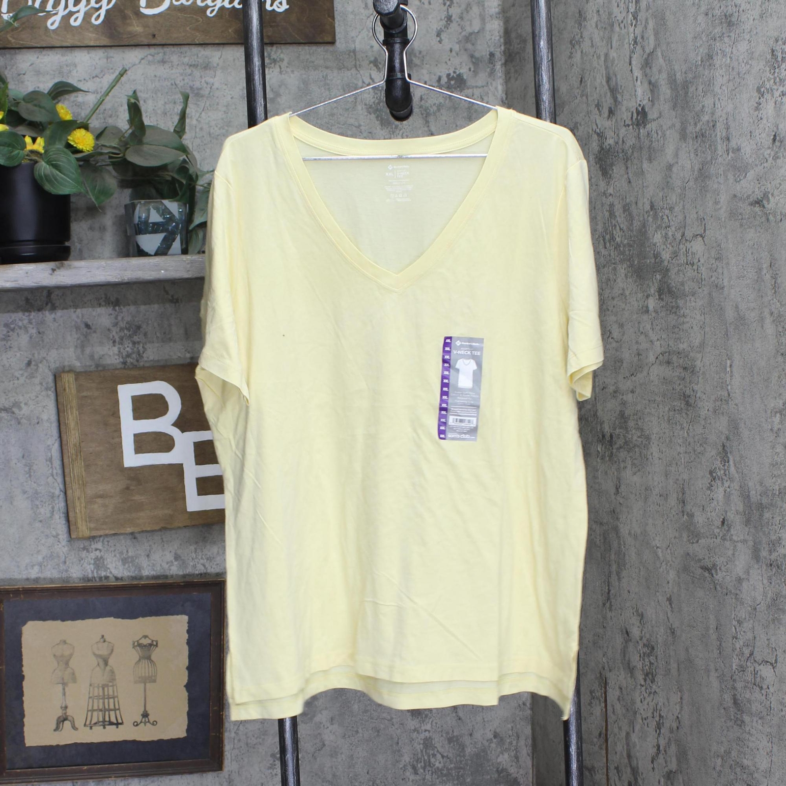 Member's Mark Womens Essential V-Neck T-Shirt Tee DLT4876S S M L XL 2XL