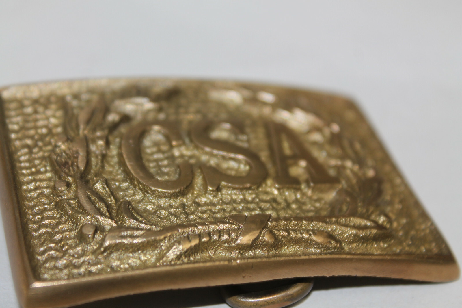 Antique Style Military Civil War Confederate CSA Belt Buckle Brass WREATH #1