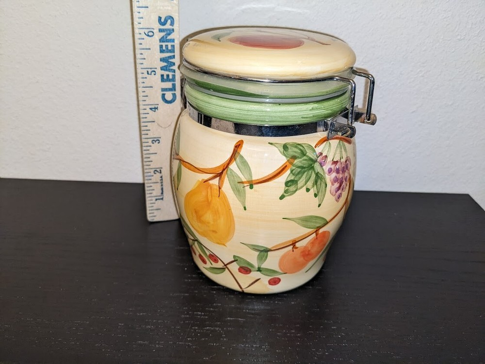 CERAMIC CANISTER BY DESIGNPAC, INC. - Fruit Motif
