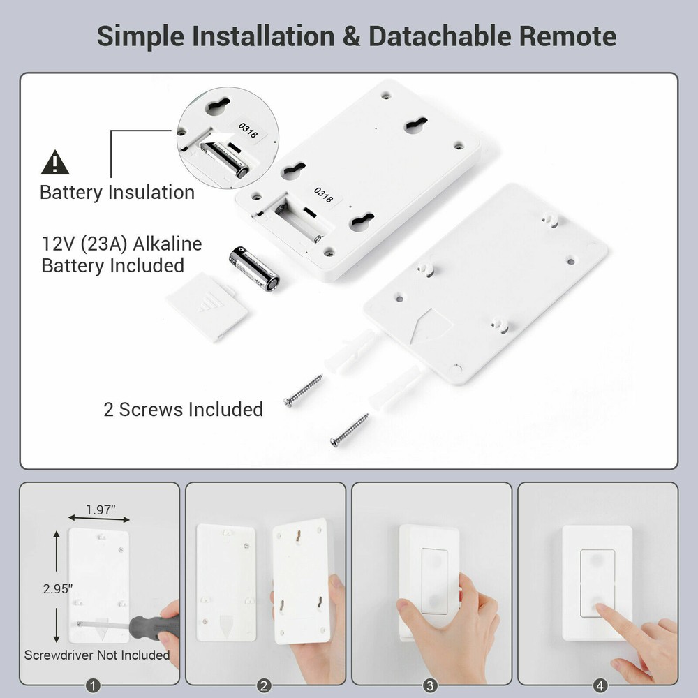 DEWENWILS Wireless Light Switch and Receiver Kit Remote Control Wall Switch