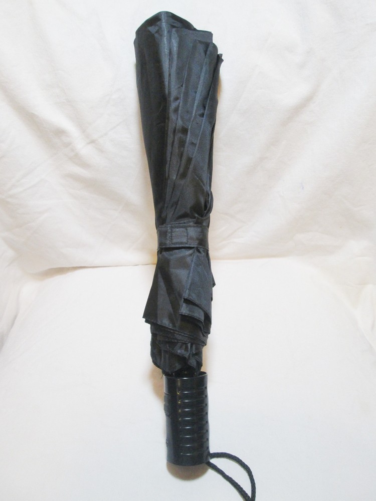 Black 8 Rib 36" Compact Folding Umbrella Auto Open 16" Closed