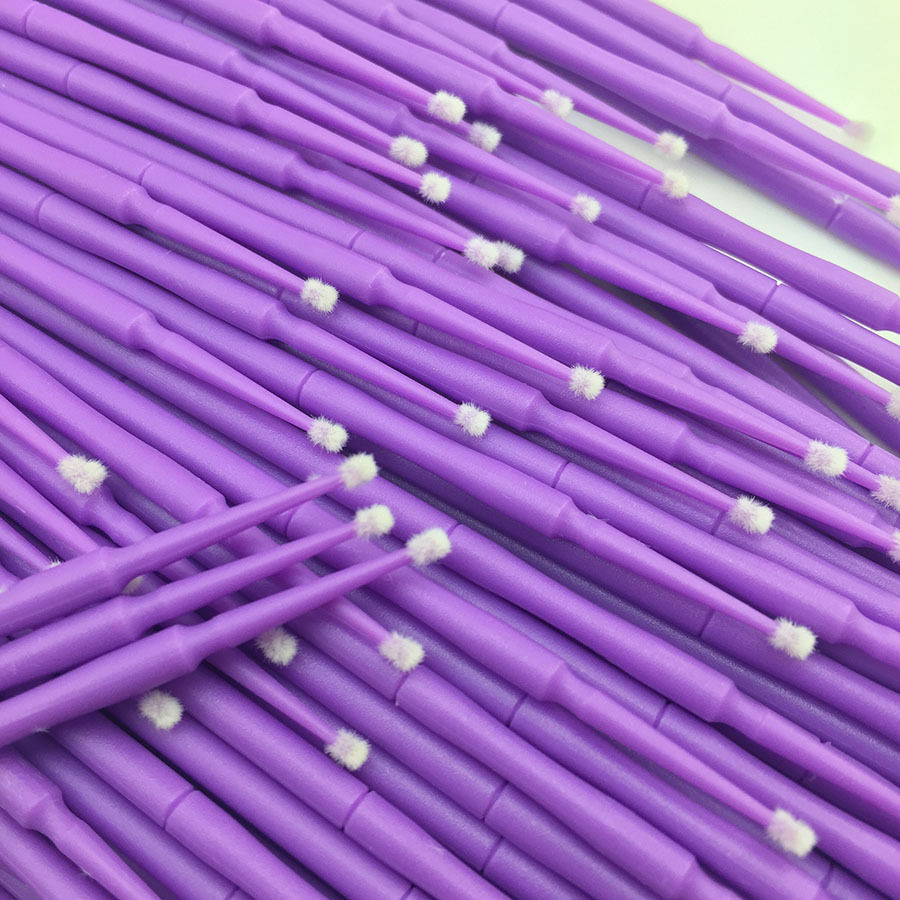 100 Pcs Dental Disposable Small Micro Applicators Micro Brushes Purple 1.5mm