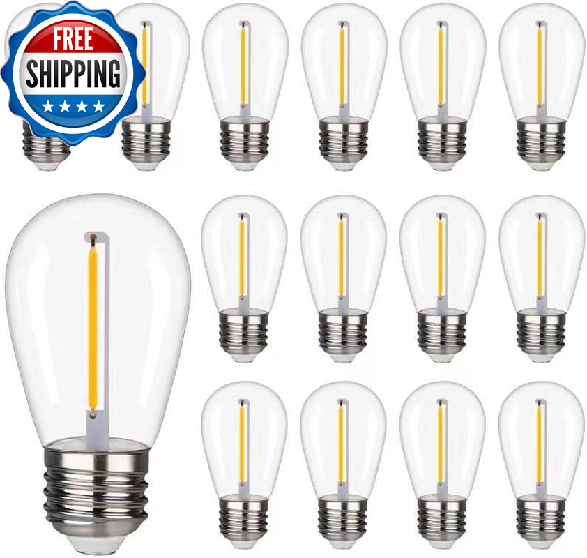 Shatterproof LED String Light Waterproof Warm White 2200K, 70LM E26 Base15 Pack