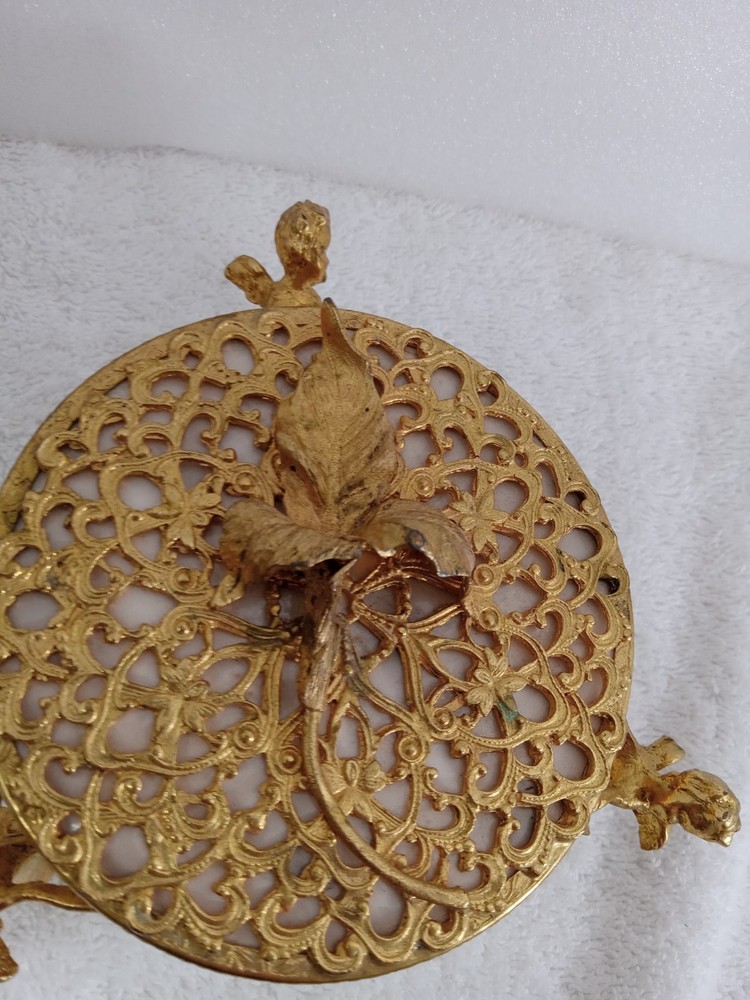 Vintage Gold Tone Powderbox