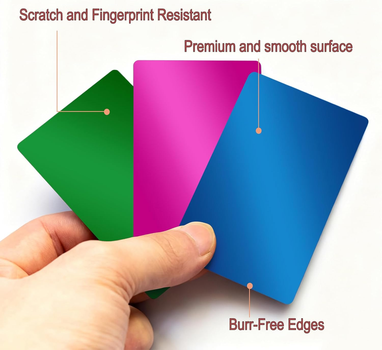 50 Pcs Metal Business Card Blanks Laser Engraving Premium Aluminum Sheet Multipu