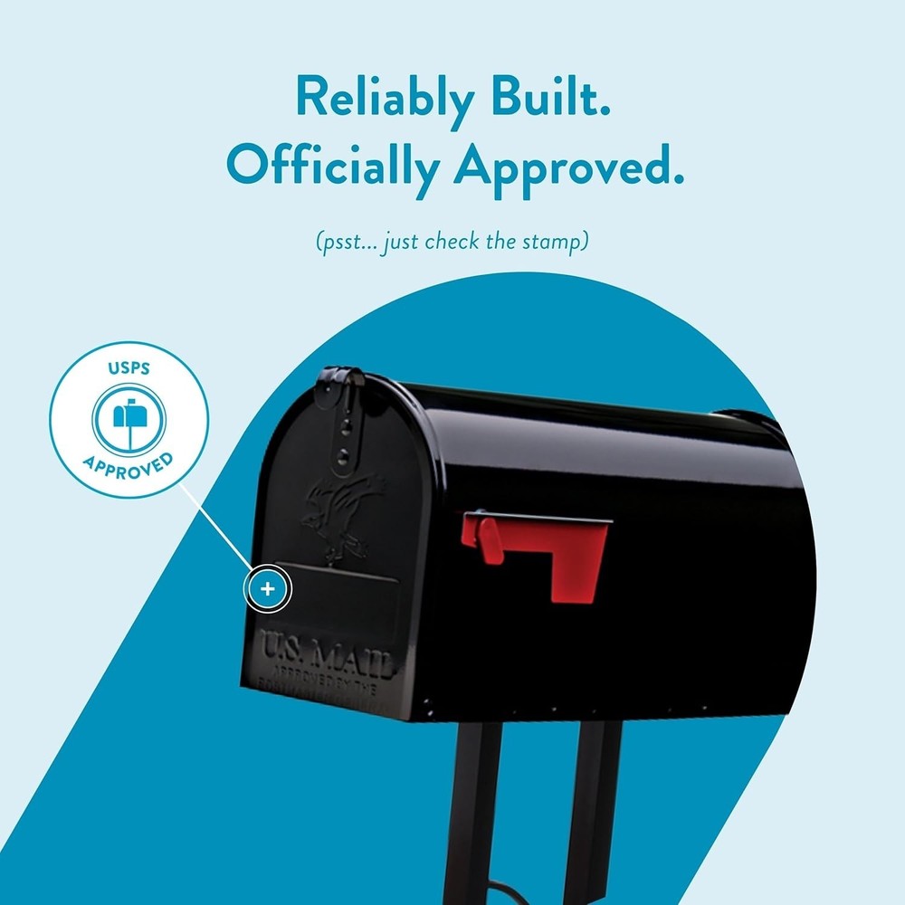 Mailbox to Go Galvanized Steel Mailbox & Post Kit MC11KITBAM Black Medium