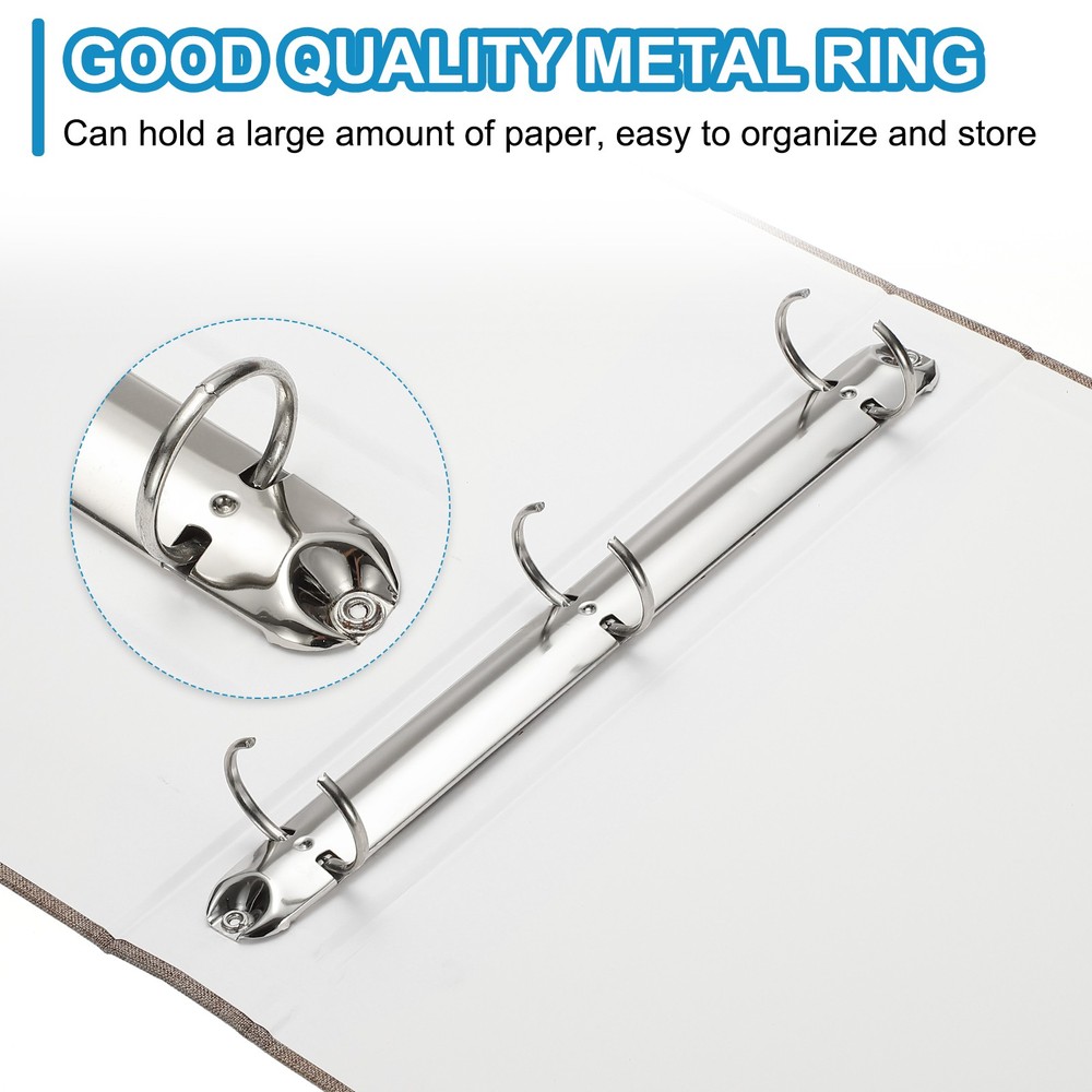 3 Ring Binder, A5 Size Flexible Round Binder, Dark Gray