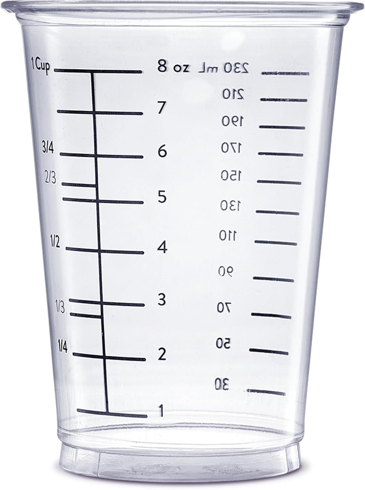 GUSTO [10 Oz. - 50 Count] Multipurpose Disposable Plastic Measuring Cups - Bakin