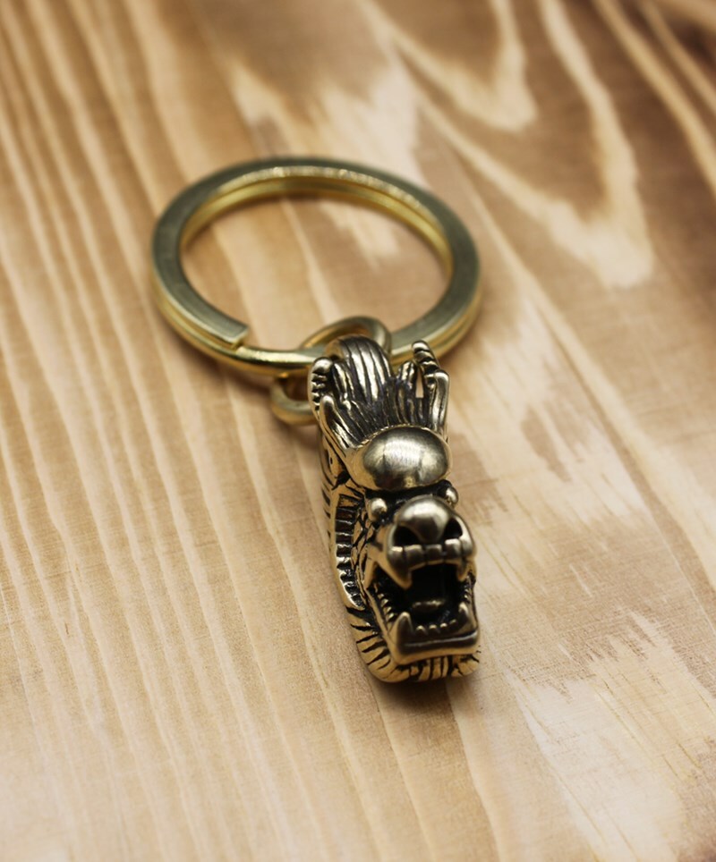 1 Pc Solid Brass Dragon Keychain Keyring Brass Keychain Pendant Keychain Gift~