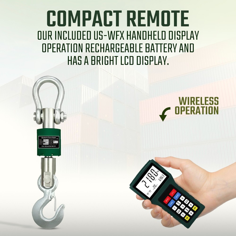 Washdown Safe 10,000 lb Crane Scale LCD with Android App & Certificate