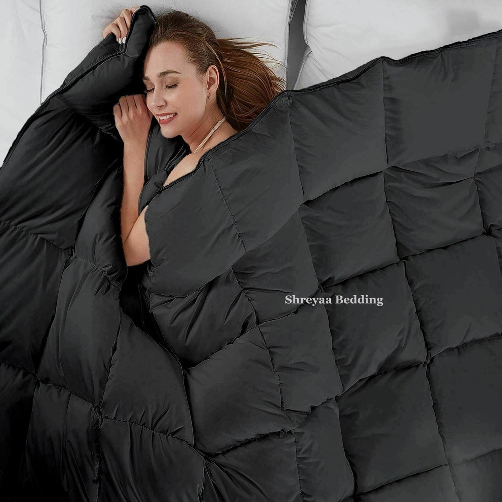 Comfy Gray Solid Down Alternative Comforter Cal King Size Egyptian Cotton