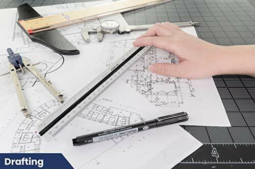 Engineer Triangle Scale Ruler 12 Inch With Etched Markings In Fully Divided