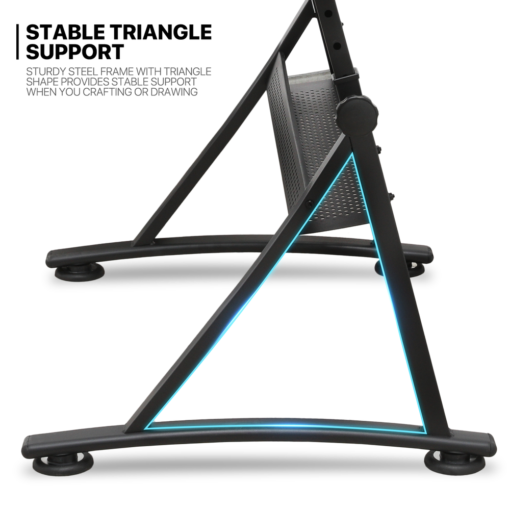 Drawing Drafting Table Adjustable Wooden Tabletop Art Craft Work Station w/Stool