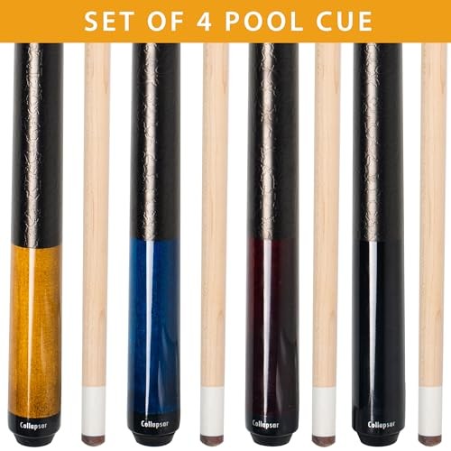Pool Table Accessories Kit, Premium Pool Stick & Retractable Deluxe Kit OAK