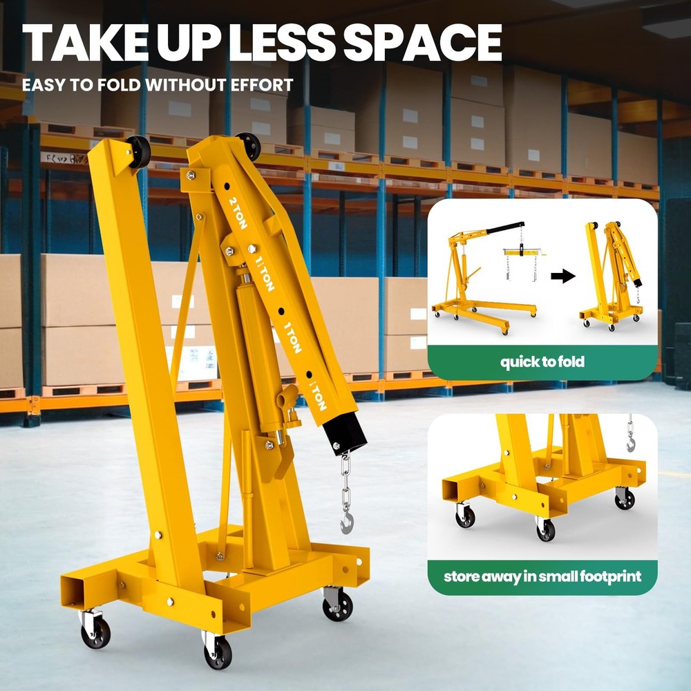 3 Ton Engine Lift, Folding Hydraulic Cherry Picker Engine Crane