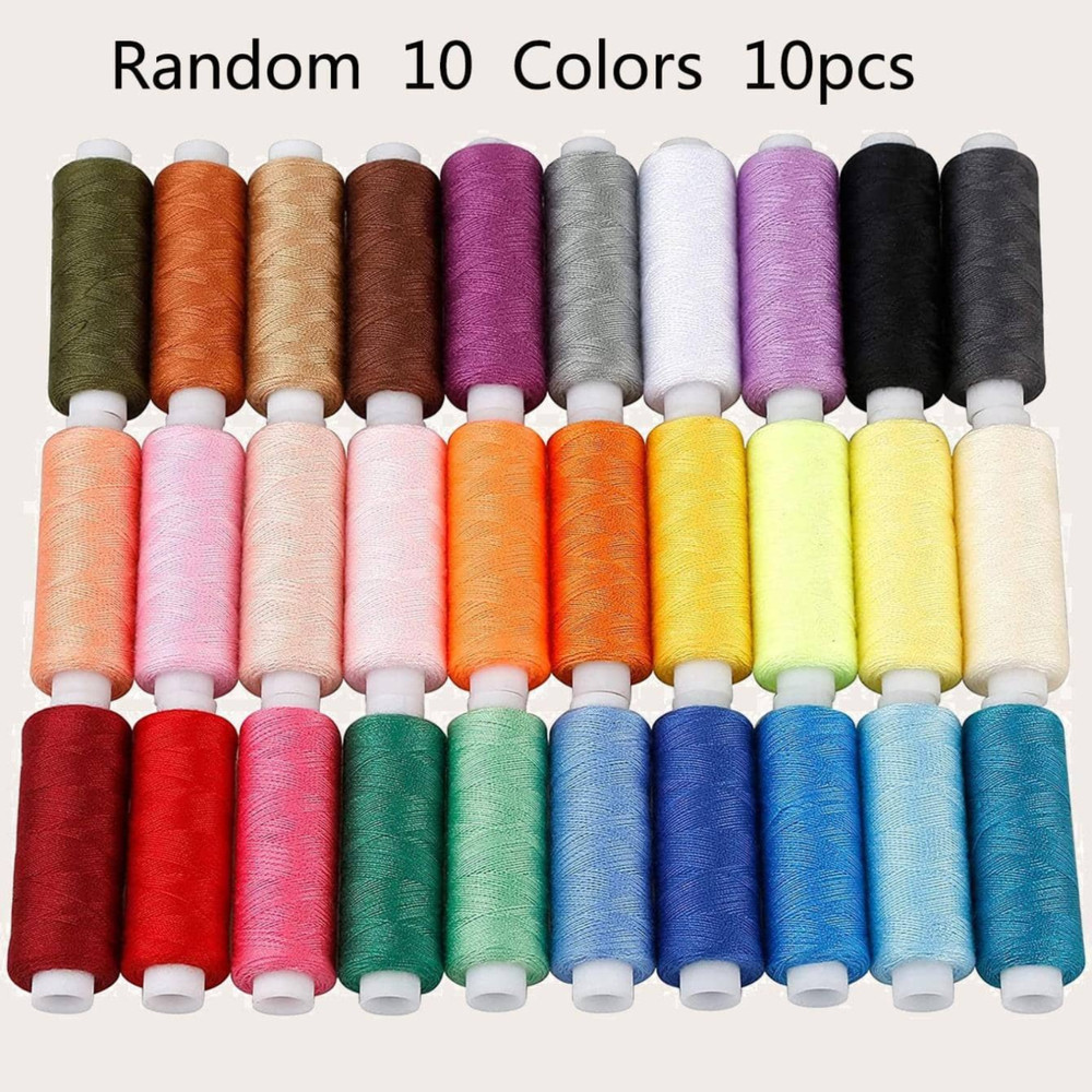 10X Assorted Colorful Polyester Sewing Thread Spools Multipurpose Sewing Thread