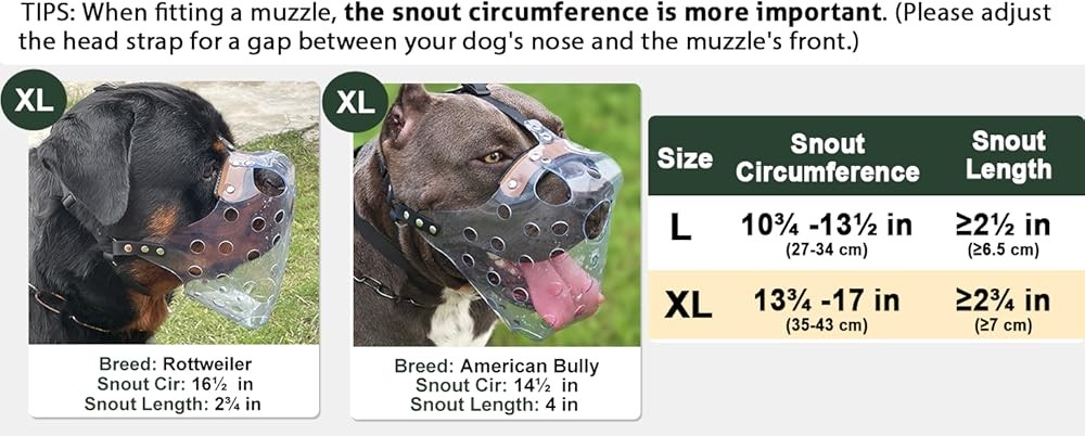Pitbull Muzzle, Basket Muzzle for Lar Dogs Rottweiler to