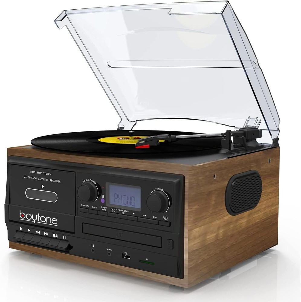 Boytone BT-32W record player Turntable with CD, Cassette player