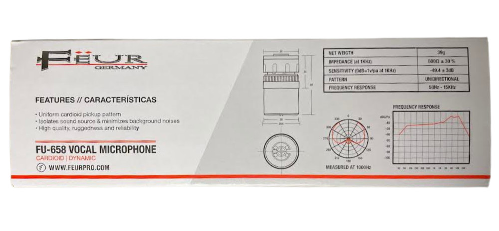 FEUR Professional Microphone Cardioid Dynamic FU-658