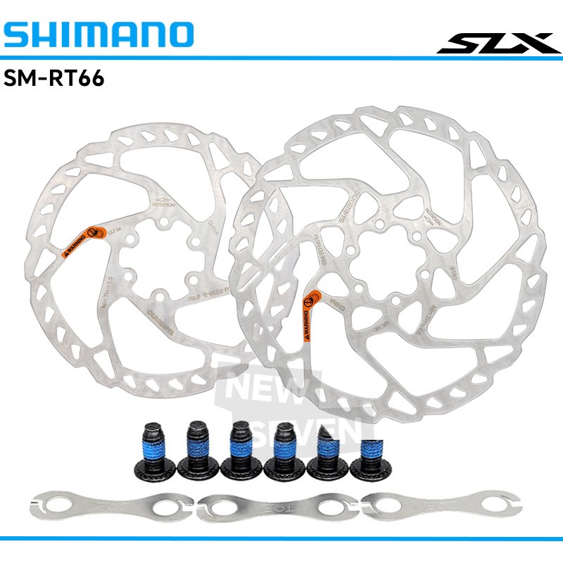 Shimano SLX SM-RT66-S/M 160mm/180mm Disc Brake Rotor 6 Bolts W/ Spacer In Bulk