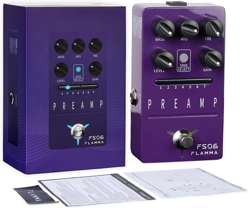 FS06 Digital Preamp Pedal - 7 Models, Cabinet Simulation, 9V, 1/4" Audio