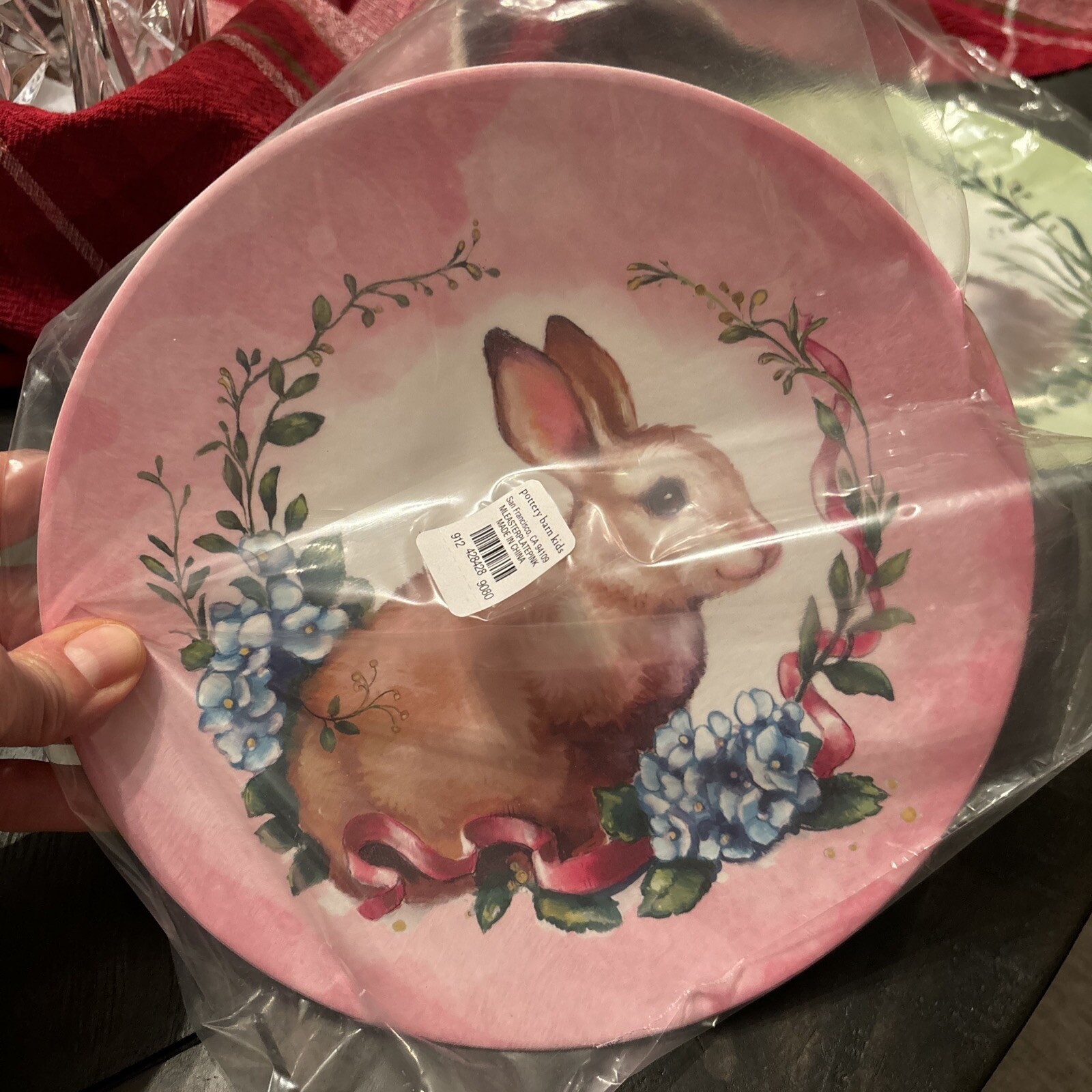 Pottery Barn Disney PLATE Rabbit Easter 🐣 holiday Party gift BUNNY Love SET 4 !