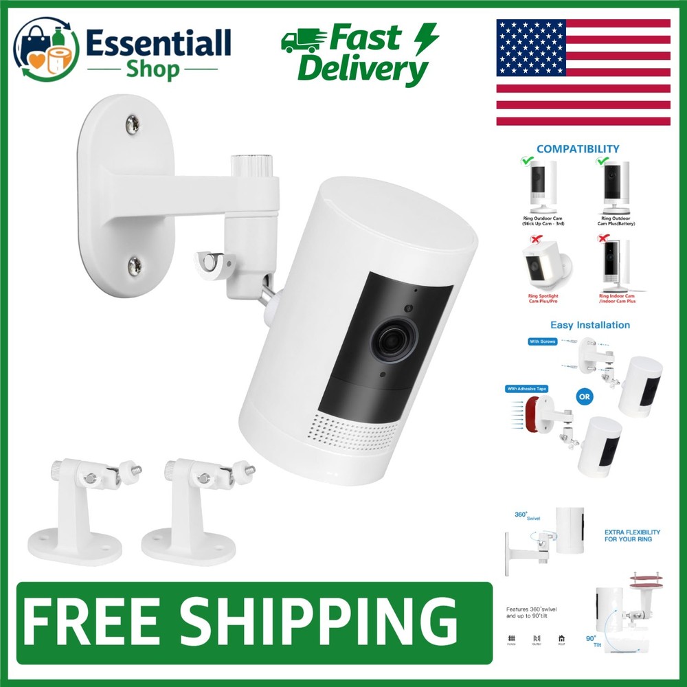 Secure Wall Mount Bracket for Ring Cameras - Effortless Installation Included