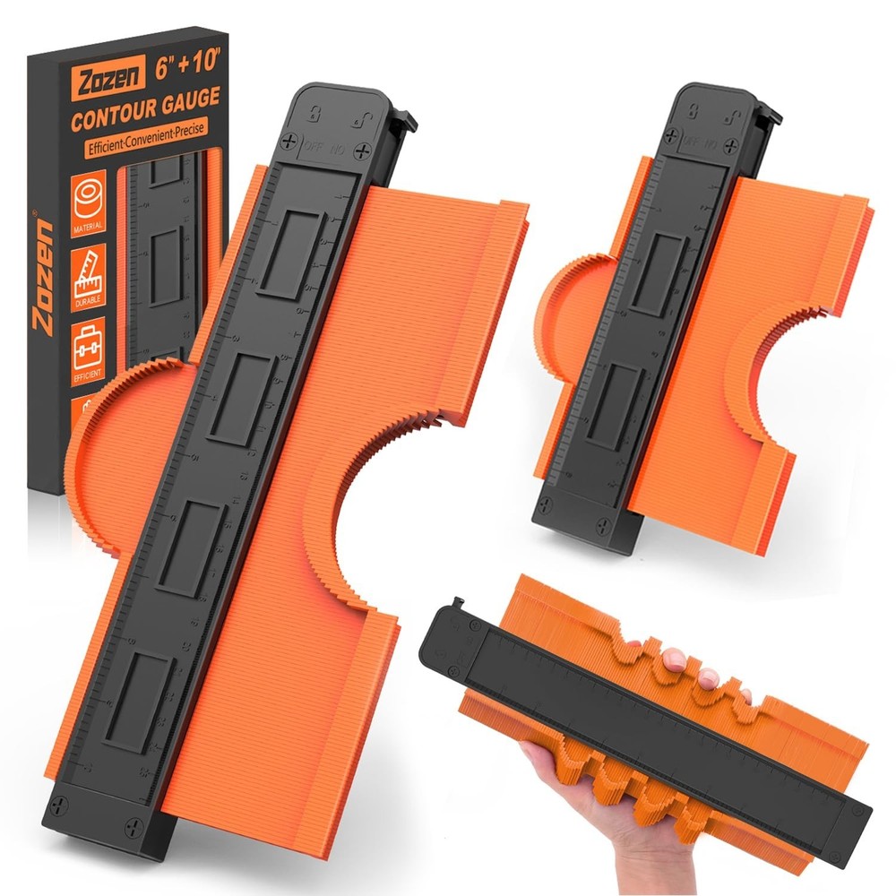 Engraved 2-Pack Contour Gauge - Accurate Shape Duplicator for Irregular Objects