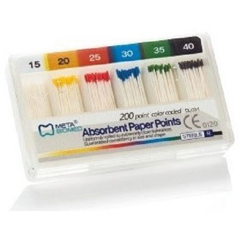 Meta Absorbent Paper Points - Assorted #15-40, Color Coded, Sterile