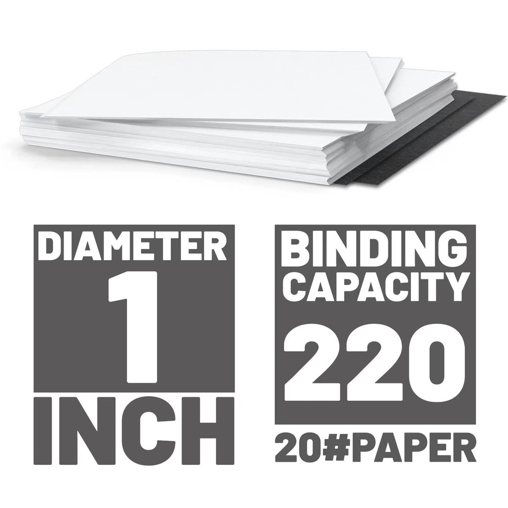 50 Pack Double Loop Wire Binding Spines,1 Inch Diameter,2:1 Pitch,21-Loop, Bl...