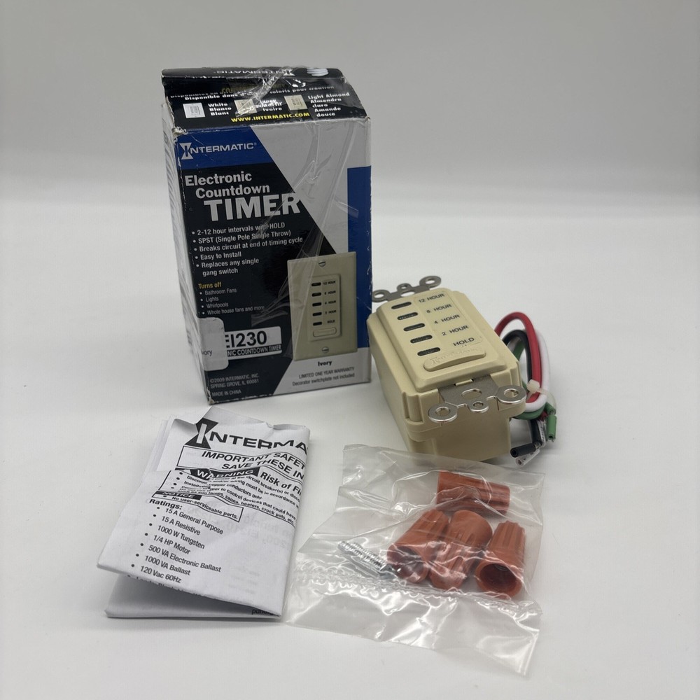 Intermatic EI230 Electronic Countdown Timer, 120 VAC, 60 Hz Ivory