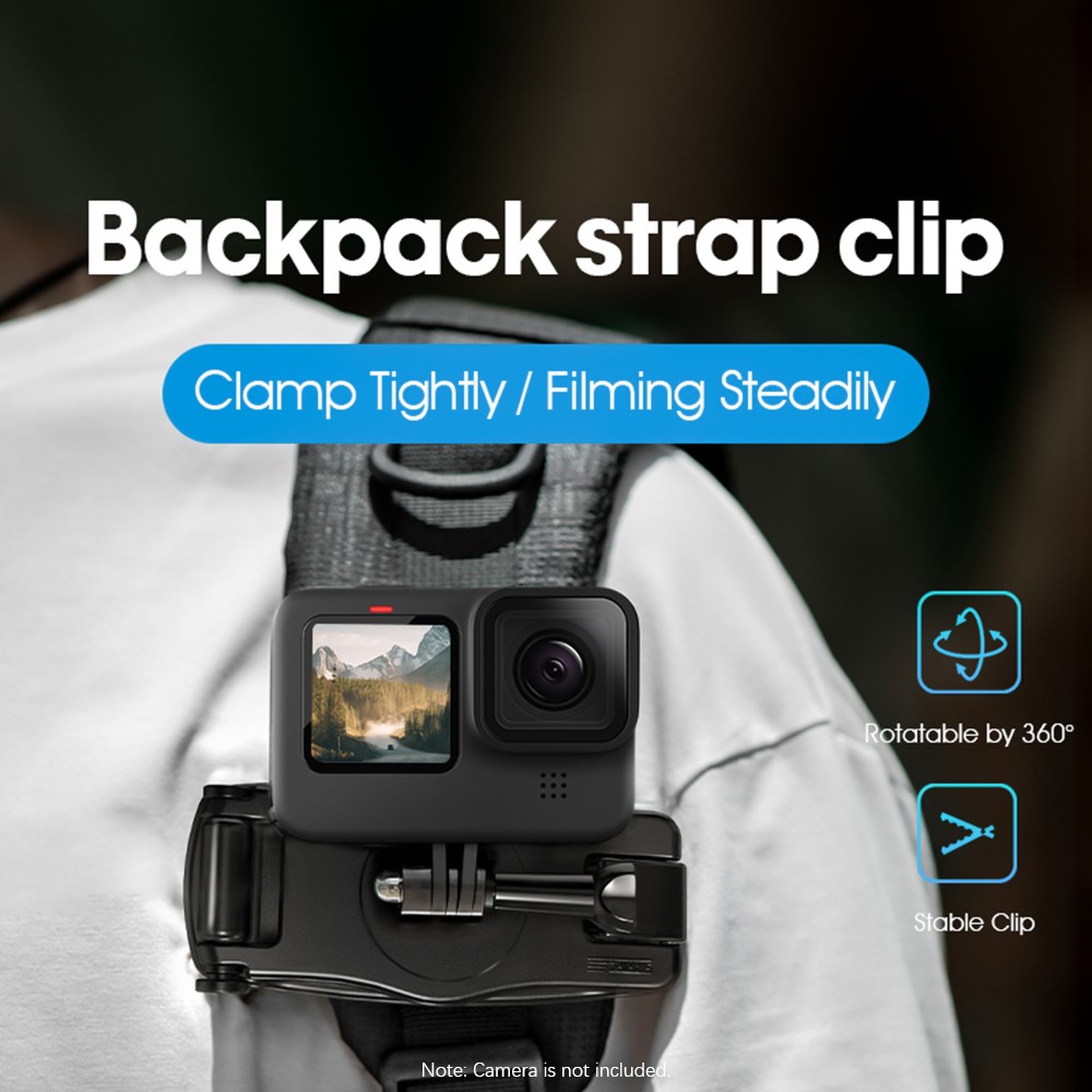 Backpack Camera Mount Strap Clip Mount Quick Release 360°Rotatable With