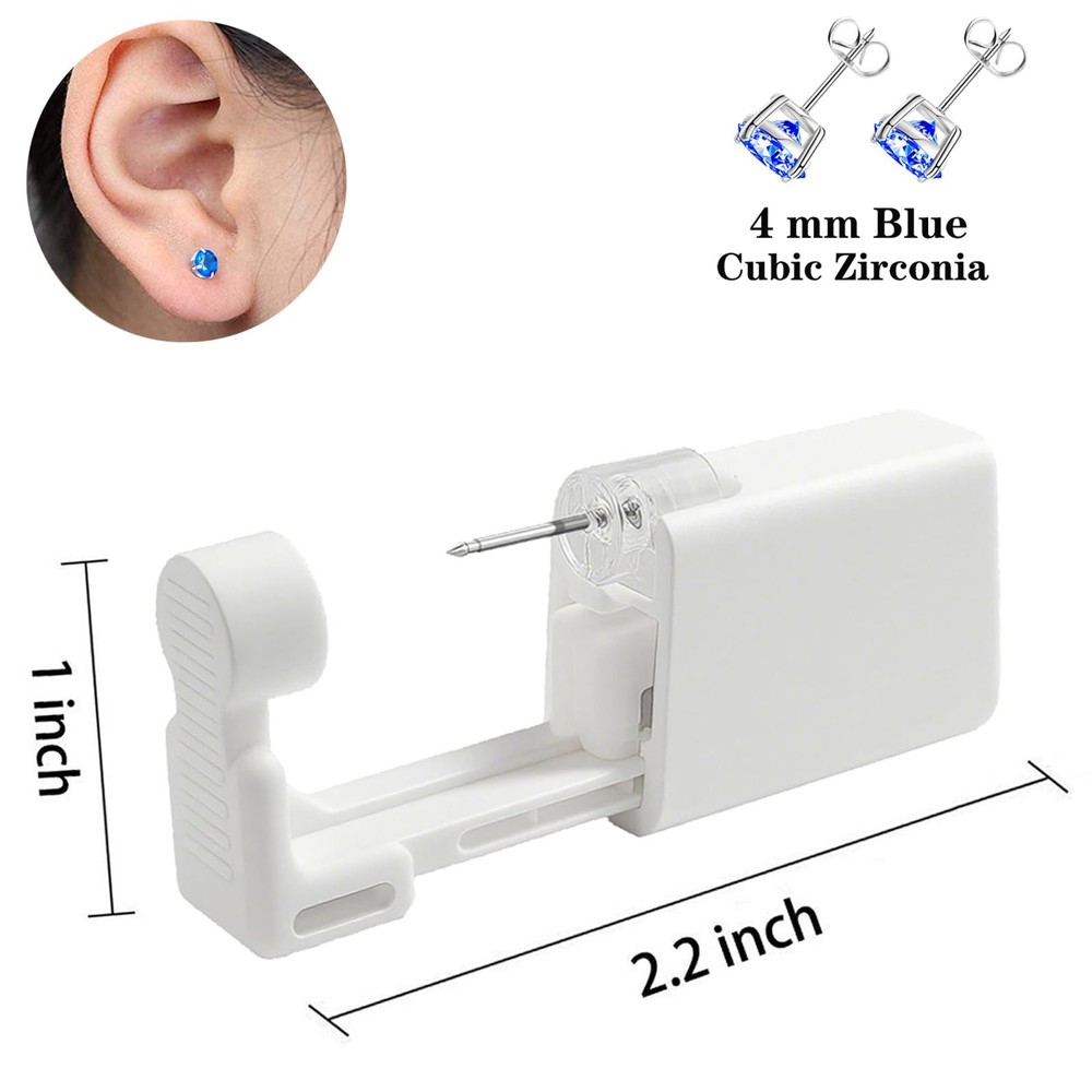 Ear Piercing Kit Disposable Ear Piercing Kit with Multi-sized CZ Earring Stud...