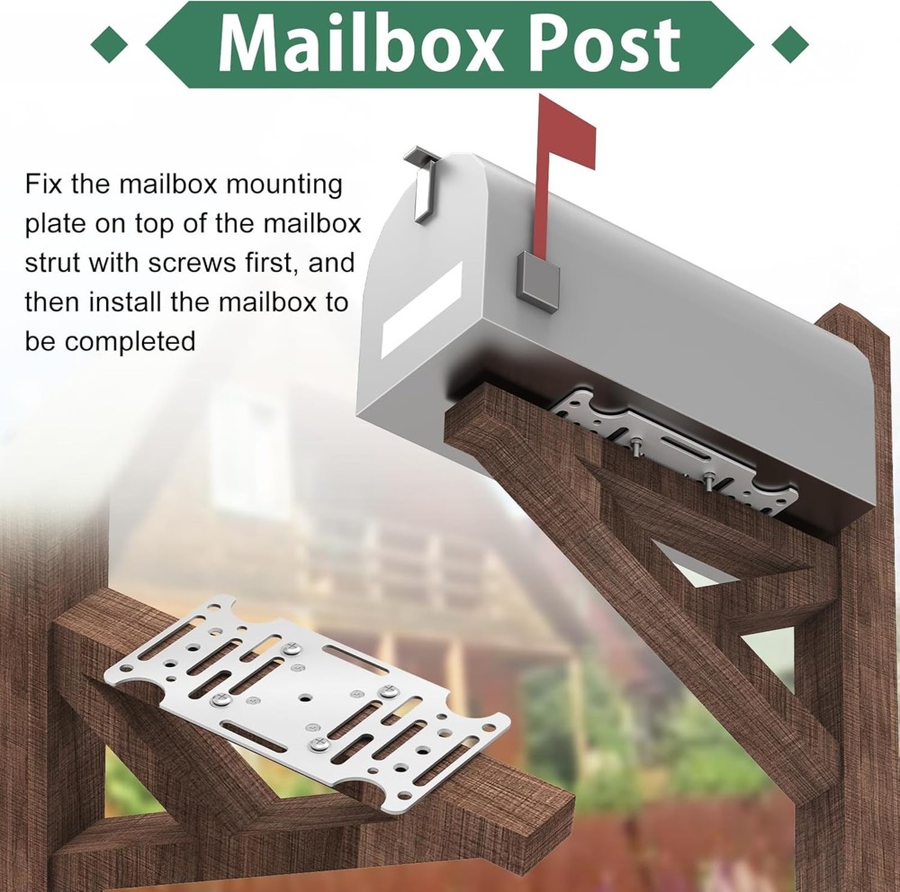 Mailbox mounting bracket for 4x4 timber, bottom-mounted design.