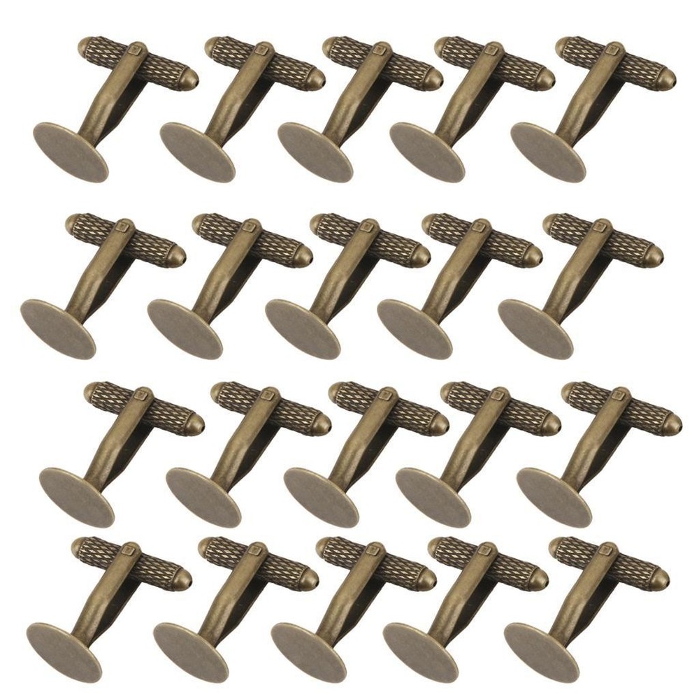20Pcs Antique Bronze 12mm Flat Round Blank Settings Cuff