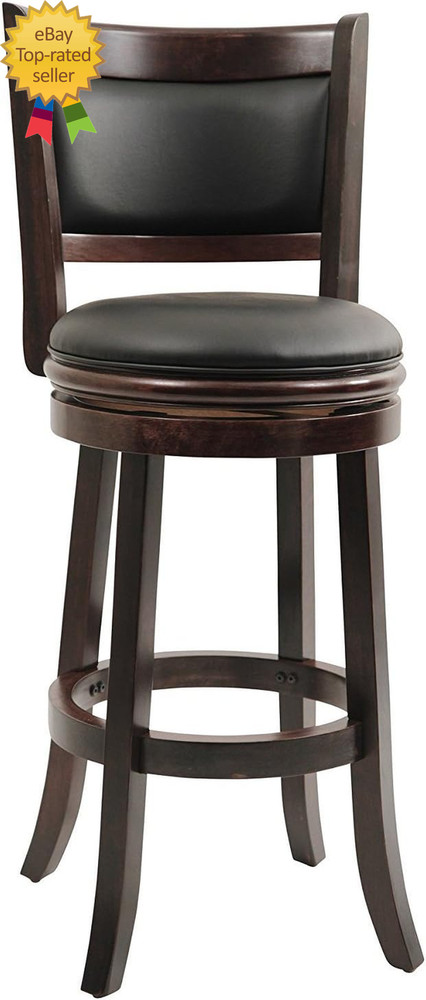 Augusta Bar Height Swivel Stool 29-Inch Cappuccino 2-Pack
