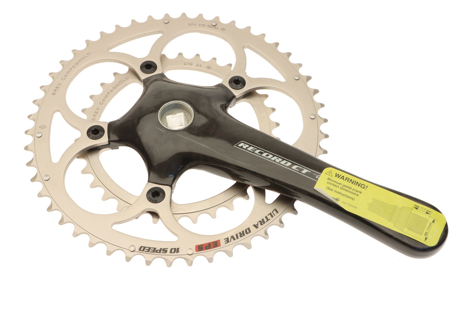 Campagnolo Record Carbon Compact Crankset 10s 50/34 172.5mm Square Taper NOS NEW