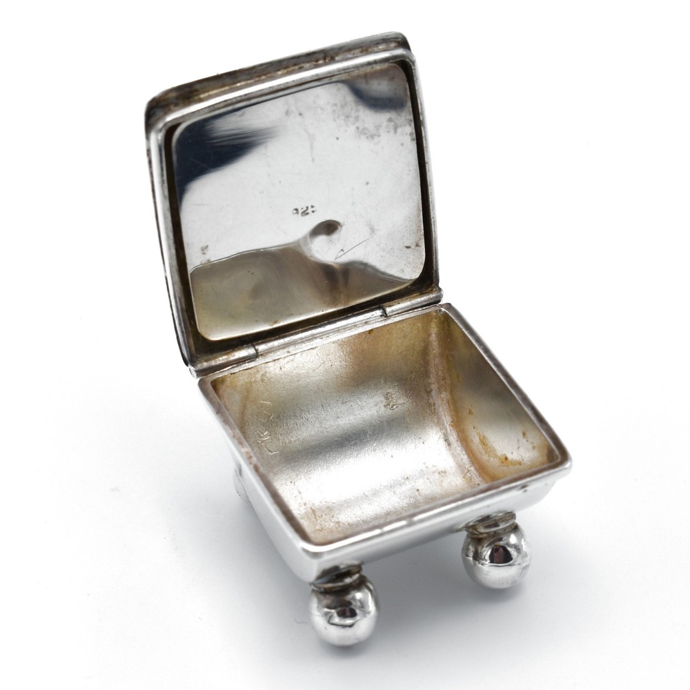 Vintage Solid Silver Stamp Case Holder 925 Sterling