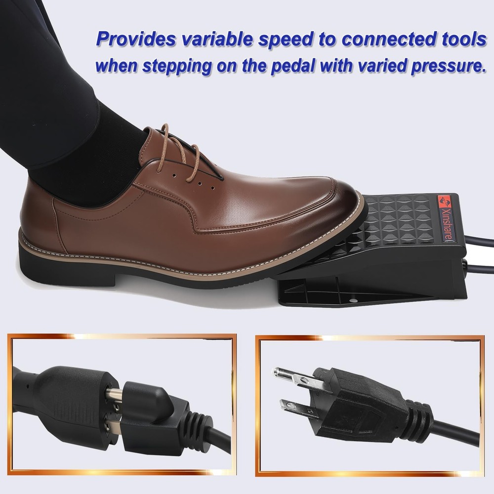 Xinshare Foot Pedal Control Power Switch for Rotary Tools, Variable Speed...