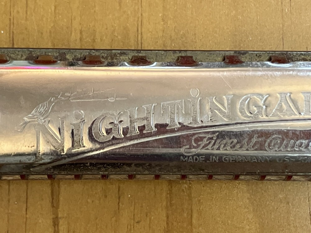 Nightingale Finest Quality Germany/US Harmonica Silver Tone