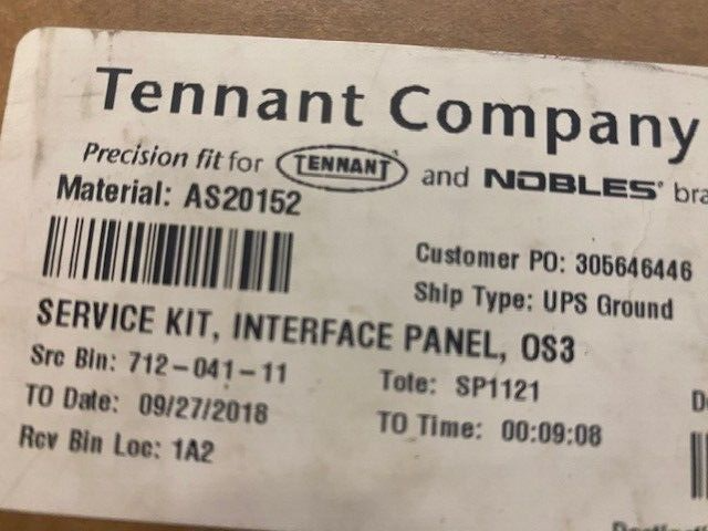 Tennant Orbio Os3 spare parts AS20152 Interface Panel